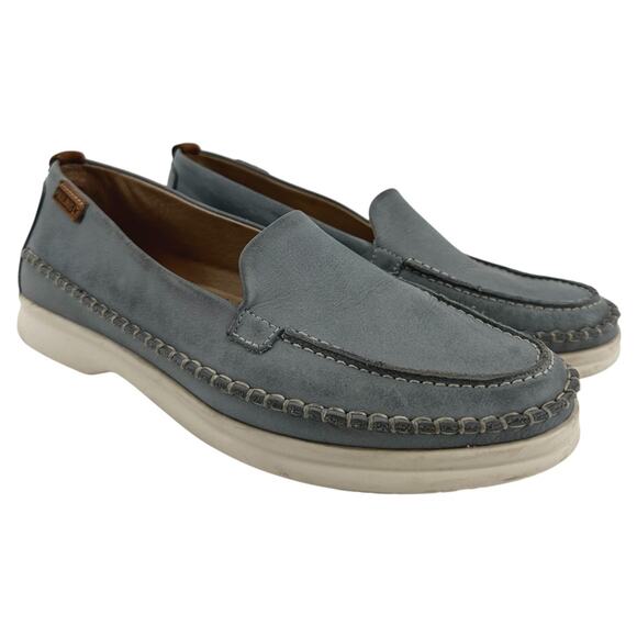 Pikolinos Gandia Moccasin Loafers Leather Water-Resistant Slip On Denim Blue 7 - Picture 2 of 6
